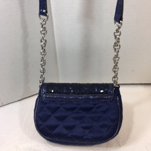 Guess Blue Sequin Sparkles Quilted Crossbody Bag - Picture 9 of 15